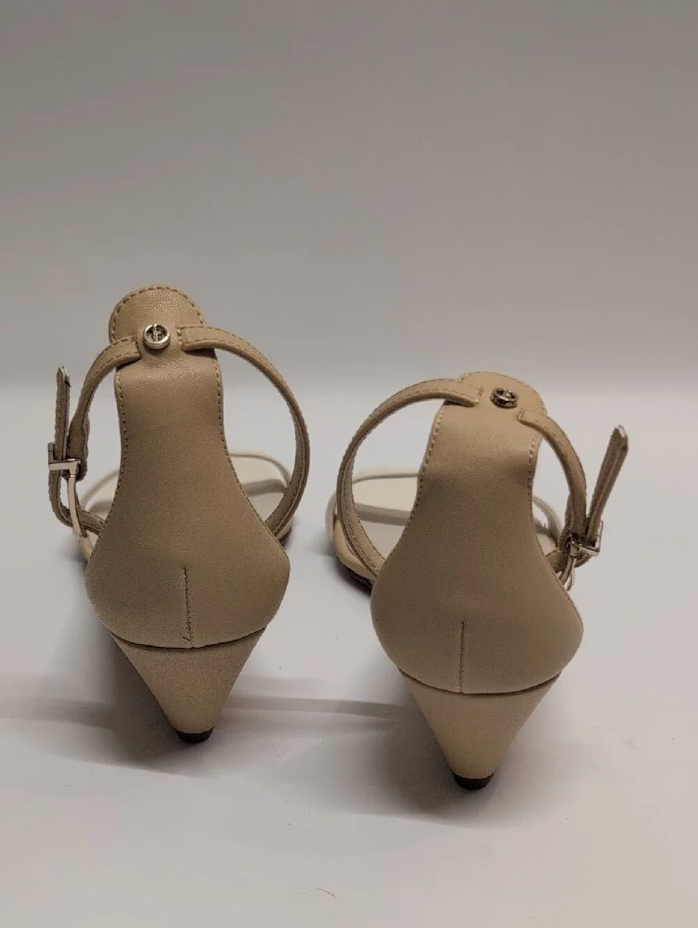 Franco Sarto Ivory Ankle-Strap Block Heel Sandals